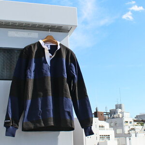 BARBARIAN "NEW JAPAN SIZE SPEC"@WFE-09 12oz HENLEY LONG SLEEVE RUGBY JERSEY w[lbN K[Vc Y  wr[EGCg H ~ WINTER Ji_@BLACK/NAVY@S-XL@K㗝Xi I