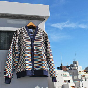 BARBARIAN "NEW JAPAN SIZE SPEC"@WFE-21 12oz POCKET CARDIGAN LONG SLEEVE RUGBY JERSEY K[Vc VlbN |Pbg J[fBK BORDER {[_[ Y  wr[EGCg H~ WINTER Ji_@NAVY/IVORY@S-X