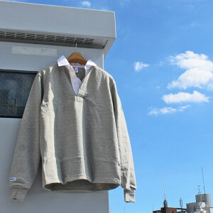 BARBARIAN "NEW JAPAN SIZE SPEC"@WFE-32 12oz REGULER LONG SLEEVE RUGBY JERSEY K[Vc ݕt Y  wr[EGCg SOLID \bh {[_[ H ~ WINTER Ji_@ASH GREY@S-XL@K㗝Xi 