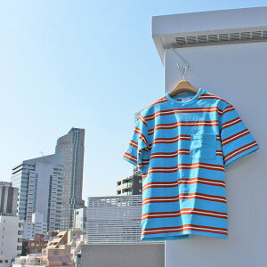 BARBARIAN "NEW JAPAN SIZE SPEC"@WSE-16 8oz POCKET CREW SHORT SLEEVE RUGBY JERSEY |Pbg N[lbN K[Vc Y  CgEGCg Ji_@SKY/RUST/IVORY@S-XL@K㗝Xi@I