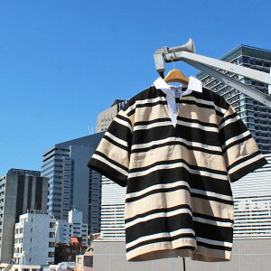 BARBARIAN "NEW JAPAN SIZE SPEC"@XSE-04 8oz REGULER SHORT SLEEVE RUGBY JERSEY K[Vc ݕt Y  CgEGCg Ji_@BLACK/IVORY/VEGAS GOLD@S-XL@K㗝Xi@I