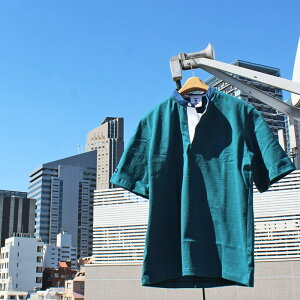 BARBARIAN "NEW JAPAN SIZE SPEC"@XSE-09 8oz HENLEY SHORT SLEEVE RUGBY JERSEY w[lbN K[Vc Y  CgEGCg DENIM COLLAR ݃fj Ji_@TEAL@S-XL@K㗝Xi@I