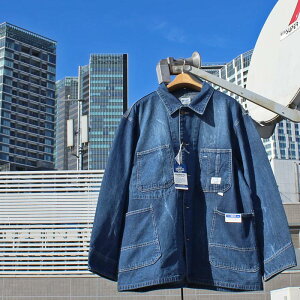UNION HERCULES MAD by JOHNBULL �W�����u���@HE251L01 CHORE JACKET �`���A �W���P�b�g�@10oz WASH DENIM COVERALL �E�H�b�V�� �f�j�� �J�o�[�I�[�� JEANS �W�[���Y �I�[���V�[�Y���@MENS �����Y LADIES ���f�B�[�X ���j