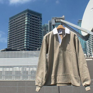 BARBARIAN "NEW JAPAN SIZE SPEC"@XFE-01 12oz REGULER LONG SLEEVE RUGBY JERSEY K[Vc ݕt Y  wr[EGCg SOLID \bh {[_[ H ~ WINTER Ji_@TAUPE@S-XL@K㗝Xi 