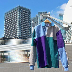 BARBARIAN "NEW JAPAN SIZE SPEC"@XFE-09 12oz REGULER LONG SLEEVE RUGBY JERSEY K[Vc ݕt Y  wr[EGCg DENIM COLLAR ݃fj@H ~ WINTER Ji_@COLUMBIA/GREY/PURPLE/TEAL@S-XL@K
