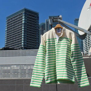 BARBARIAN "NEW JAPAN SIZE SPEC"@XFE-13 12oz HENLEY LONG SLEEVE RUGBY JERSEY w[lbN K[Vc Y  wr[EGCg SOLID \bh {[_[ H ~ WINTER Ji_@IVORY/EMERALD@S-XL@K