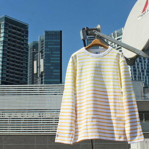 BARBARIAN "NEW JAPAN SIZE SPEC" XFE-17 12oz CREW LONG SLEEVE RUGBY JERSEY クルーネック ラガーシャツ メンズ 長袖 ヘビーウエイト SOLID ソリッド ボーダー 秋物 冬物 WINTER カナダ製 LEMON/WHITE/YELLOW S-XL 正規