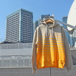 BARBARIAN "CANADA SPEC NEW FIT" XFE-27 12oz KANGAROO HOODIE LONG SLEEVE RUGBY JERSEY ラガーシャツ フーディー パーカー メンズ 長袖 ヘビーウエイト 秋物 冬物 WINTER カナダ製 カナダ本国モデル TAUPE/GOLD S-XL