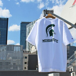 Champion�@Made In U.S.A.�@C5-D304 MICHIGAN STATE�@Official College License PRINT �I�t�B�V���� �J���b�W ���C�Z���X �v�����g�@T1011 SHORT SLEEVE TEE ���� T�V���c �A�����J���@VINTAGE ���B���e�[�W MENS LADIES �����Y 