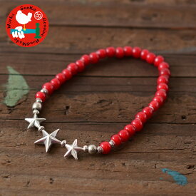 【SALE 30%OFF】Sunku 39 [サンク] Star Beads Bracelet White Hearts Beads -RED- [SK-139-RED] スタービーズブレスレット・ホワイトハーツビーズ・ブレスレット・シルバー 925・アンティークビーズ・MEN'S/LADY'S [2022SS]