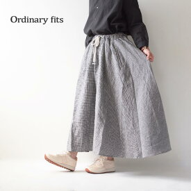 【SALE 30%OFF】ordinary fits [オーディナリーフィッツ] PAJAMA SKIRT LINEN / CHECK [OF-K029] パジャマスカート リネン チェック・リネンスカート・ロングスカート・LADY'S [2022SS]