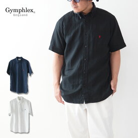 Gymphlex [ジムフレックス] B.D. SHIRT S/S [GY-B0244KLS] ボタンダウンシャツ・半袖シャツ・ベーシックシャツリネン素材・ボックスシルエット・MEN'S [2024SS]