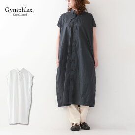 Gymphlex [ジムフレックス] SLEEVELESS B.D. SHIRT DRESS [GY-B0246TYO] ボタンダウンシャツドレス・スリーブレス・ノースリーブ・袖なし・ロング丈・シャツワンピース・コットン素材・LADY'S [2024SS]
