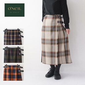 【SALE 20%OFF】O'NEIL OF DUBLIN [オニールオブダブリン] WORSTED WOOL-TARTAN MIDDLE KILT SKIRT [12477] ウーステッドウール タータンミドルキルトスカート・キルトスカート・ミドル丈スカート・タータンチェック・チェックスカート・LADY'S [2023AW]