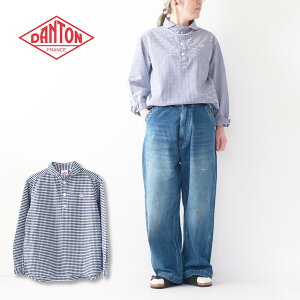 DANTON [�_���g��] W OXFORD ROUND COLLAR PULLOVER SHIRT PATTERN [DT-B0281OXP] �I�N�X�t�H�[�h���E���h�J���[�v���I�[�o�[�V���c�E�����V���c�E�R�b�g���V���c�E�`�F�b�N�V���c�E�M���K���`�F�b�N�E�ۋ݁EL