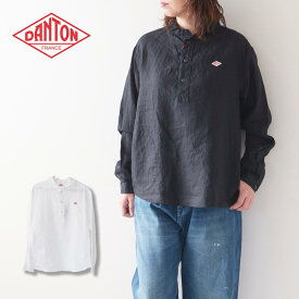 DANTON [ダントン] W L/S LINEN ROUND COLLAR P.O SHIRT [DT-B0281KLS] L/SリネンラウンドカラーP.Oシャツ・リネンシャツ・長袖シャツ・長袖リネンシャツ・ラウンドカラー・LADY'S [2024SS]