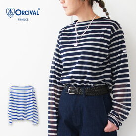 ORCIVAL [オーチバル・オーシバル] W SEE THROUGH BOAT NECK L/S CUT AND SEWN-BORDER- [OR-C0350STJ-B] シースルー ボートネック長袖カットソー・ボーダー・シアー素材・ボートネック・LADY'S [2024SS]