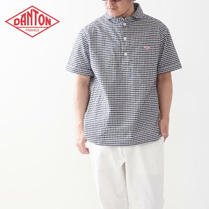 DANTON [�_���g��] M OXFORD ROUND COLLAR SHORT SLEEVE PULLOVER SHIRT [DT-B0284OXP] �I�N�X�t�H�[�h���E���h�J���[�V���[�g�X���[�u�v���I�[�o�[�V���c�E�����V���c�E�R�b�g���V���c�E�M���K���`�F�b�N�E�`