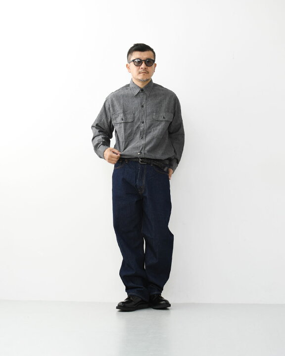 楽天市場】orslow [オアスロウ] BLACK CHAMBRAY WORK SHIRT [01-8064 