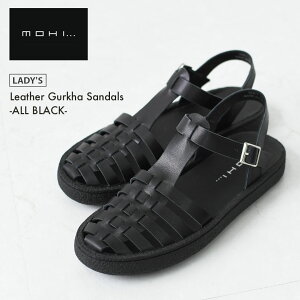 MOHI [���q]���U�[�O���J�T���_�� -ALL BLACK- [GU2-609-1bk] �҂ݍ��݃X�g���b�v�T���_���E�t���b�g�T���_���E�p���v�X�E�����₷���E�J�W���A���ELADY'S [2026SS]