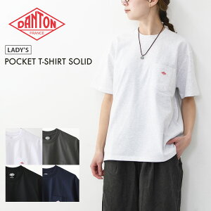 DANTON [�_���g��] W POCKET T-SHIRT SOLID [DT-C0197TCB-S] �|�P�b�gT�V���c�\���b�h�E�R�b�g��T�V���c�E���n�ELADY'S [2026SS]