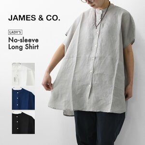 JAMES [�W�F�[���X] No-sleeve Long Shirt [JS7150L] �m�[�X���[�u�����O�V���c�E�r�b�O�T�C�Y�E�I�[�o�[�T�C�Y�E�������V���G�b�g�E�J���[�V���c�E�V���v���E���n�E���l���ELADY'S [2026SS]