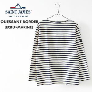 SAINT JAMES [�Z���g�W�F�[���X ���K�̔��X] OUESSANT BORDER - ECRU×MARINE [bo-ec-mari] �E�G�b�\�� �{�[�_�[�E����×���E�J�b�g�\�[�E�����E�R�b�g���E�{�[�g�l�b�N�EMEN'S / LADY'S [2026SS]