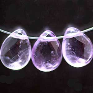 【粒売り】アメジスト(紫水晶)・フラットドロップカット12mm・1個 【天然石ビーズ】【アクセサリー製作に】