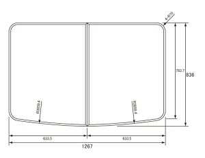 パナソニック Panasonic 風呂ふた 断熱組フタ 本体厚み 22.0mm GVR1173UD (RSJ75HN1Y) 幅×奥行 1267×836mm ホワイト