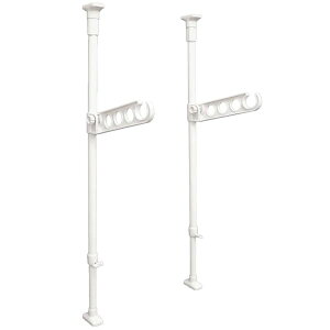 【TMH-41】平安伸銅工業 突っ張り室内物干し竿受け 窓用 ホワイト 耐荷重10kg 高さ85〜128cm