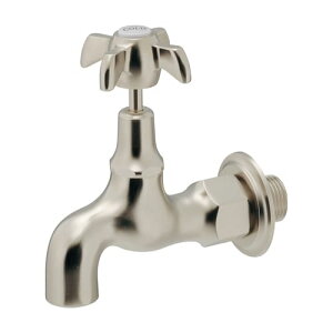 【701-040-N】カクダイ 横水栓 レトロシルバー KAKUDAI