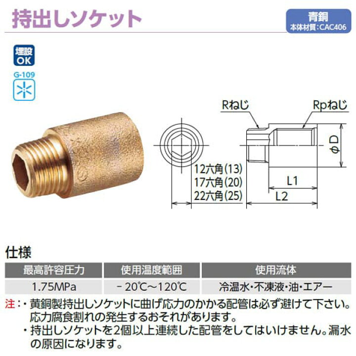 楽天市場】【OS-238IAB】オンダ製作所 持出しソケット 呼び径13mm×50L