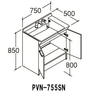 LIXIL ʉϑ{ PVV[Y Ԍ750mm PVN-755SN VOo[V[(GRnhȂEfؑւȂ) ny[J[iz