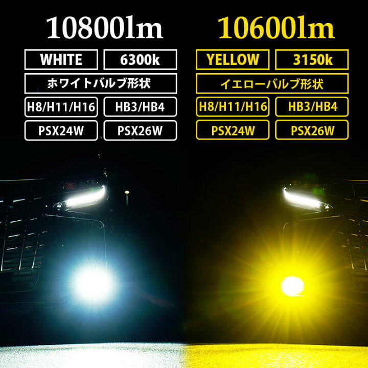 楽天市場】【15%オフ】アウトレット 特価 LED フォグランプ イエロー 