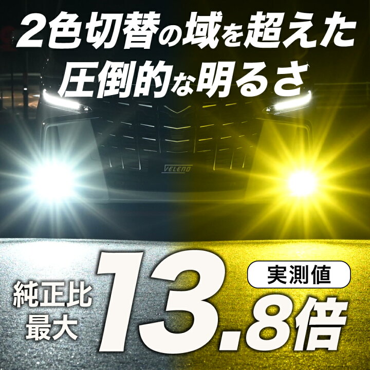 楽天市場】LED フォグランプ 2色 切り替え イエロー 13800lm ホワイト 