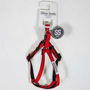 オリビアスミス ドッグハーネス レッド SSサイズ (犬用ハーネス) 【メール便可】