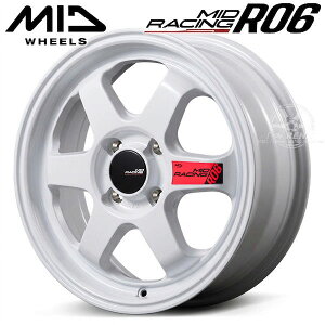 ��������MID RACING R06MID ���[�V���O R06�z���C�g15�C���` 5.0J +45 4H PCD100�y�����ԑS�ʂ�N-BOX N-ONE �^���g �R�y�� �n�X���[�f���J�~�j �X�y�[�V�A �s�N�V�X �G�u���B �ȂǂɃA���~�z�C�[��4�{�Z�b