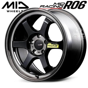 ��������GR86 86 BRZ �J���[���X�|�[�c ��MID RACING R06MID ���[�V���O R06�u���b�N�N���A�|���b�V���iBKP�j18�C���` 8.5J +45 5�� PCD100�A���~�z�C�[��4�{�Z�b�g