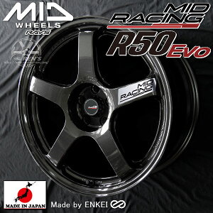 �������� �݌ɂ���GR�����X WRX S4 / STI �V�r�b�NRAYS �ďC ENKEI ���� ���Y�z�C�[��MID RACING R50 EVO�u���b�N���^���b�N�iBLM�j18inch 8.5J +45 5�� PCD114.3