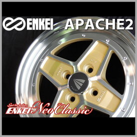 【送料無料】ハスラー フレアクロスオーバーキャストアクティバ コペンENKEI エンケイAPACHE2 アパッチ2マシニングゴールド165/60R15 タイヤ ホイール4本セット