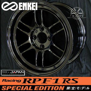 �������� 4�{ �݌ɗL����Ԍ��胂�f��ENKEI ���[�V���O RPF1 RS SPECIAL EDITION ����J���[ �O���X�u���b�NGloss Black × Papaya Yellow Sticker15inch × 8.0J +28 4H PCD100���[�J�[���K�i