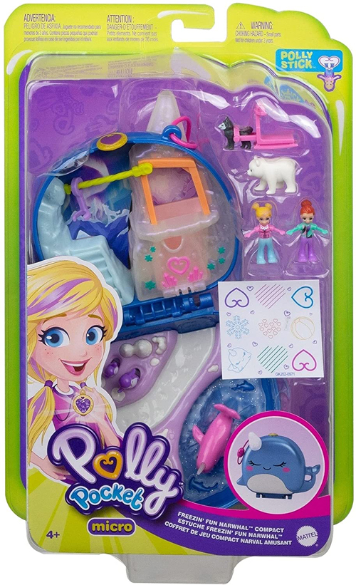 新入荷続々 ポリーポケット 本物◆ Mattel - Polly Compact Narwhal Pocket Freezin' Fun 即納