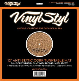 ＜ターンテーブルマット（コルク）2mm＞　Vinyl Styl 12" Anti-Static Cork Turntable Mat