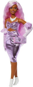 �o�[�r�[ Mattel - Barbie Deluxe Style with Pink Hair and Metallic Pink Dress with Accessories