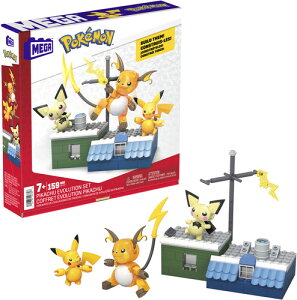 MEGA BLOKS - Pokemon: Pikachu Evolution Set, 160 Piece Building Toy Set�����K�u���b�N�����|�P�������s�`���E/�s�J�`���E/���C�`���E