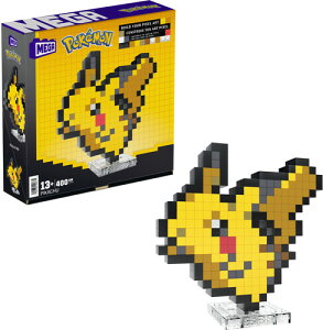 Mega Bloks - Pokemon Pikachu, Pixel Art, 400 Piece Building Toy Set�����K�u���b�N�����|�P�������s�J�`���E