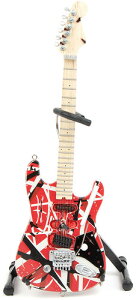 EVH - Eddie Van Halen - Frankenstein Red & White Mini Guitar Replica Collectible EVH-001GfBE@EwC ~j`AEvJEM^[i25cmj
