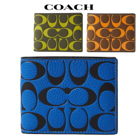 コーチ 財布 メンズ 二つ折り ブランド 本革 シグネチャー 小銭入れなし コーチアウトレット Coach