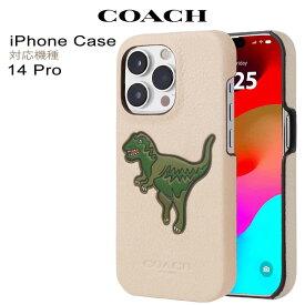 コーチ iphone14 Pro ワイヤレス充電 恐竜 レザー スマホケース ブランド おしゃれ Coach