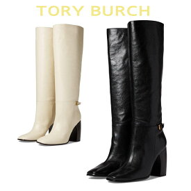 トリーバーチ ブーツ レディース 本革 ロングブーツ ローヒール ブランド 筒周りゆったり 大きいサイズあり Tory Burch